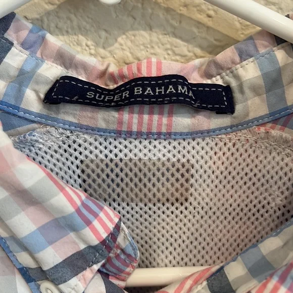 Columbia PFG pink and blue plaid long sleeve button down fishing shirt - Picture 4 of 9